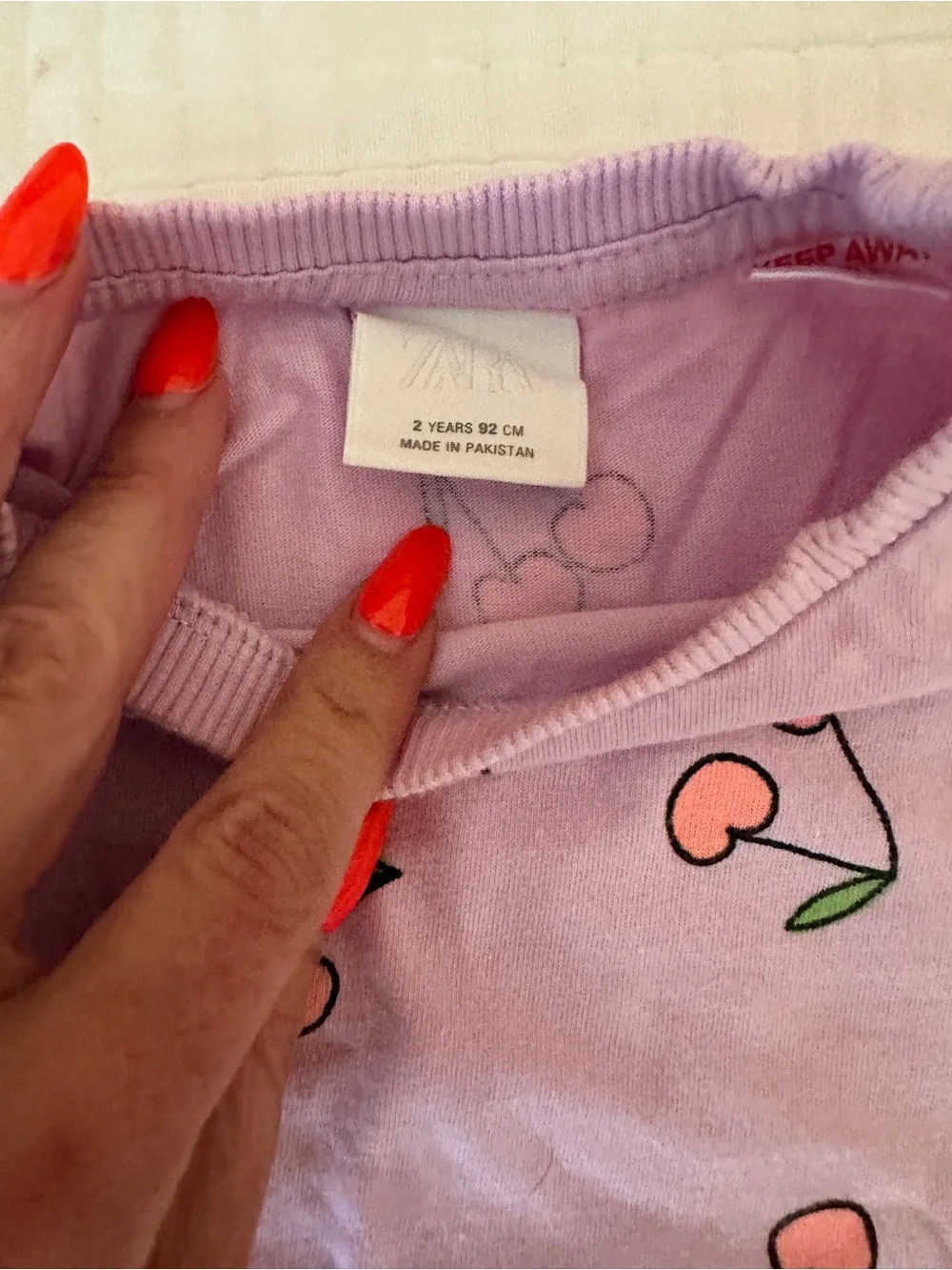 Zara Lavender Cherry Print Two-Piece Pajama Set